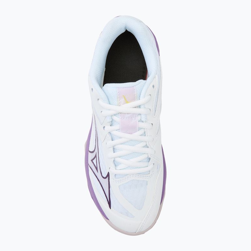 Children's volleyball shoes Mizuno Lightning Star Z7 white/patrician purple/quince 5