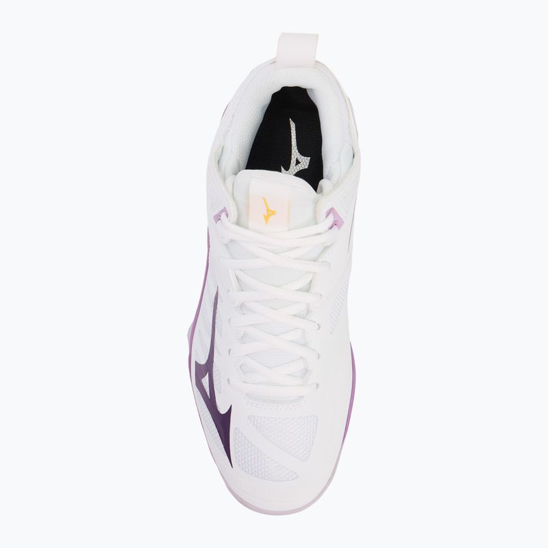Women's volleyball shoes Mizuno Wave Dimension Mid white/patrician purple/quince 5