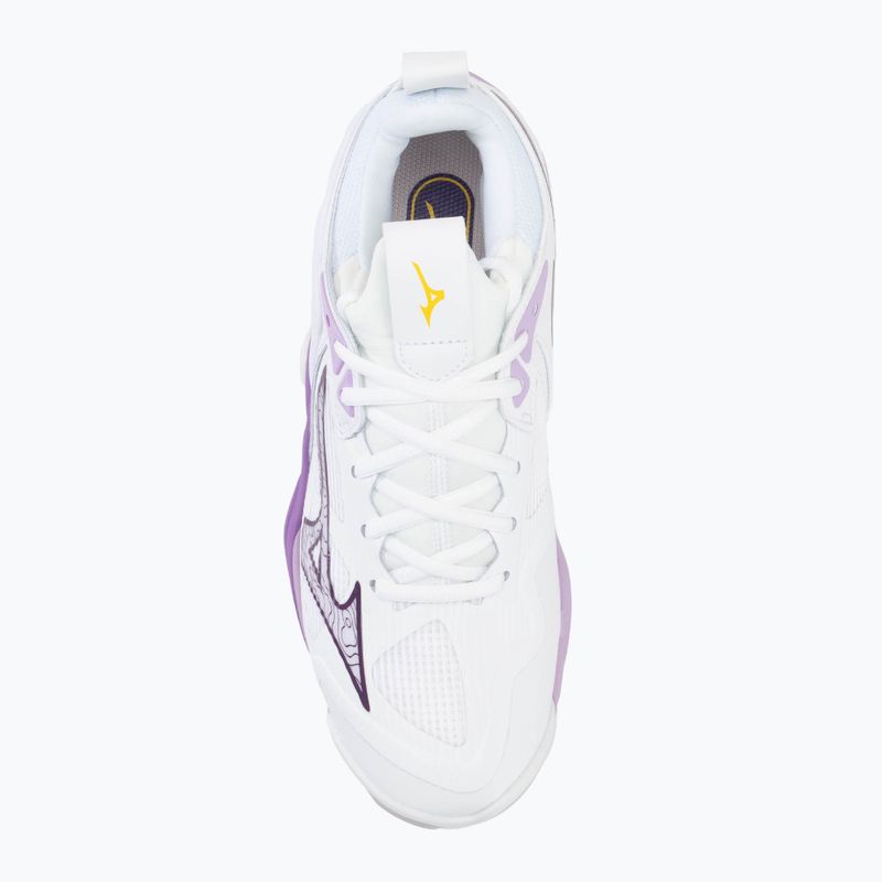 Women's volleyball shoes Mizuno Wave Momentum 3 white/patrician purple/quince 5