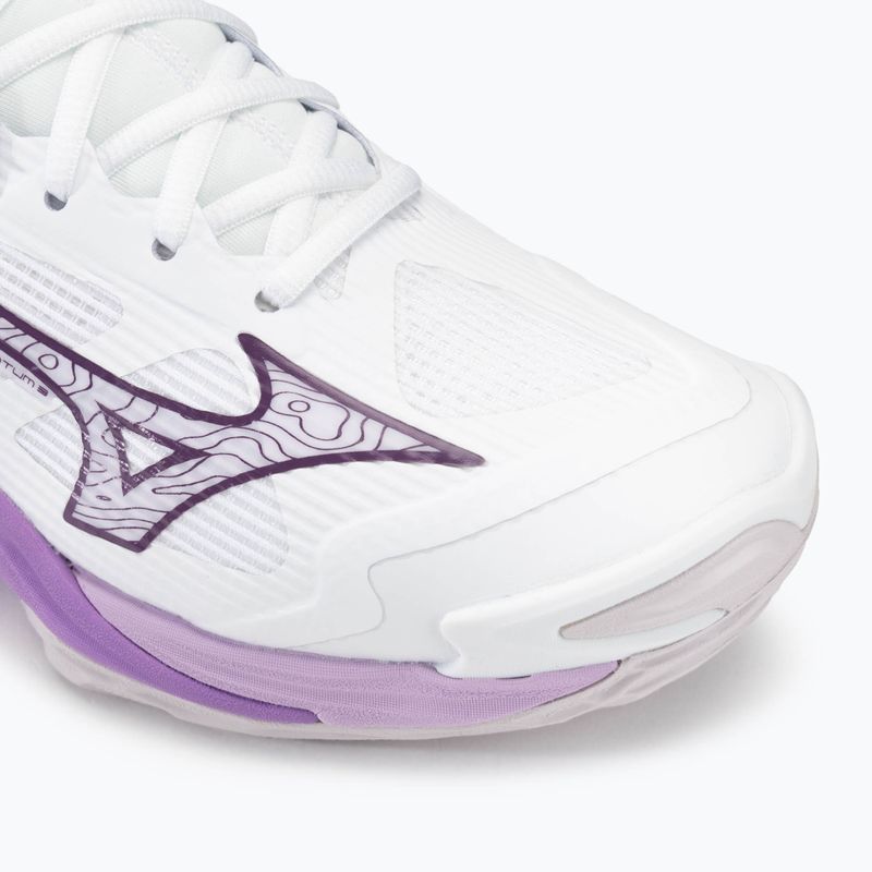 Women's volleyball shoes Mizuno Wave Momentum 3 white/patrician purple/quince 7