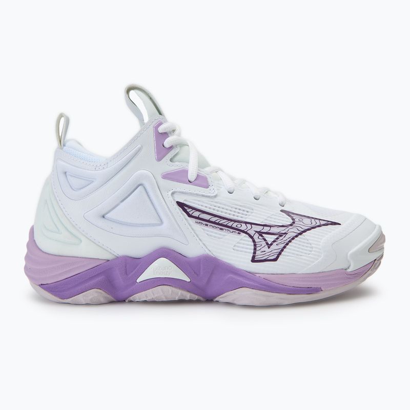 Women's volleyball shoes Mizuno Wave Momentum 3 Mid white/patrician purple/quince 2