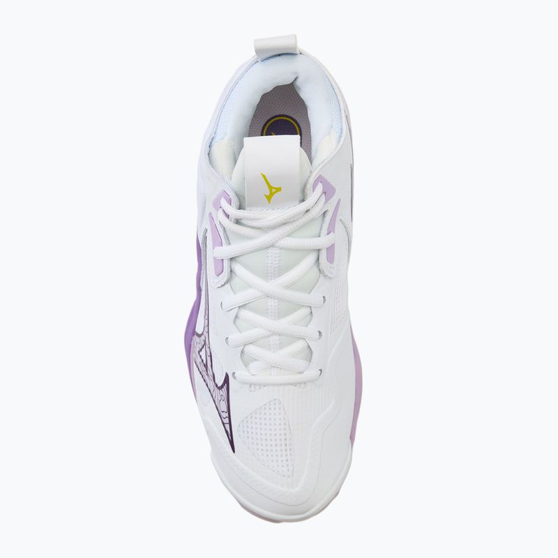 Women's volleyball shoes Mizuno Wave Momentum 3 Mid white/patrician purple/quince 5