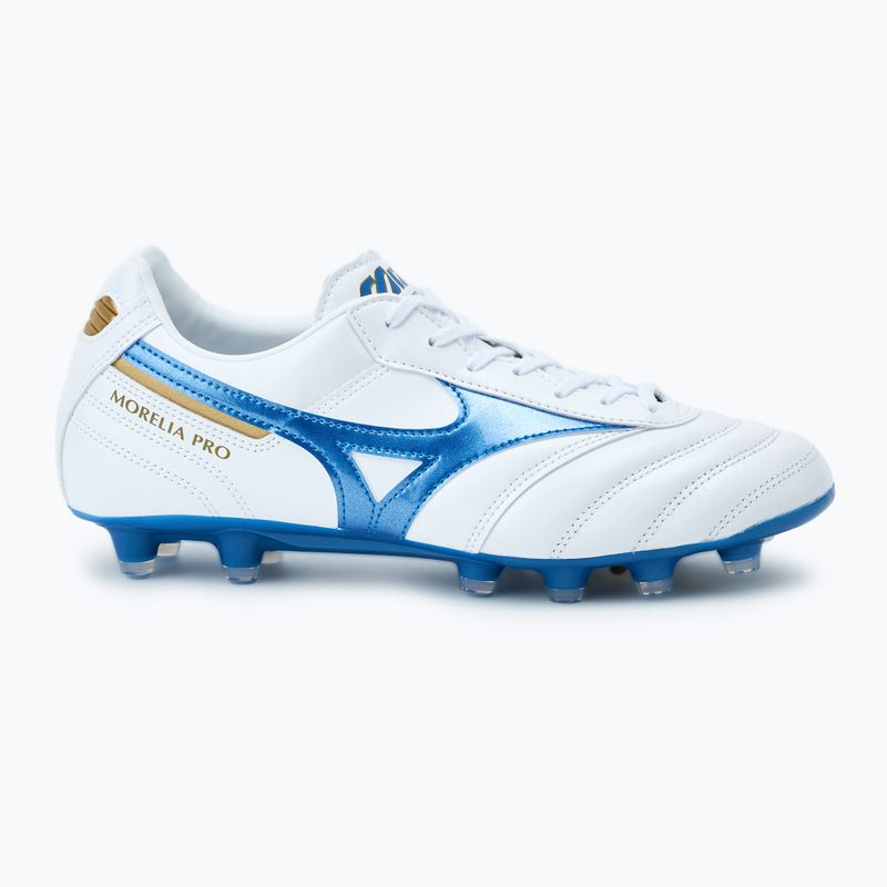 Men's Mizuno Morelia II Pro MD football boots white/laser blue/gold 2