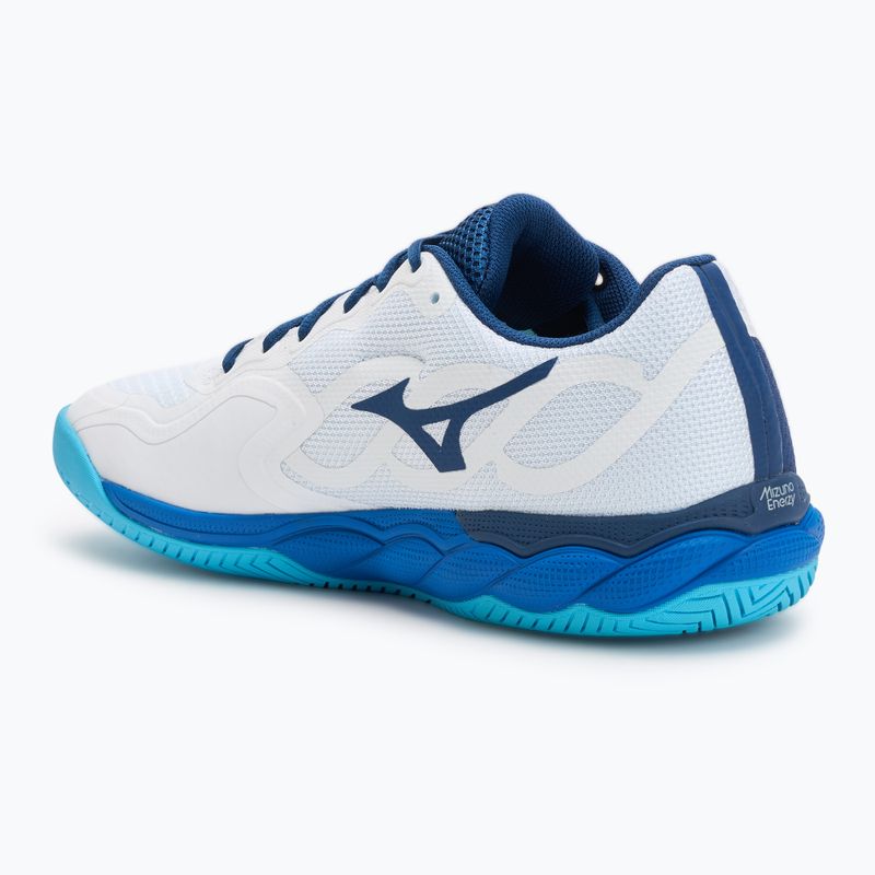 Mizuno Wave Enforce Court AC tennis shoes white/estate blue/river blue 3