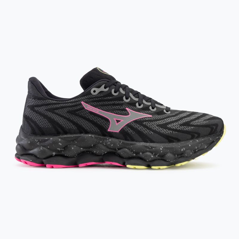 Men's running shoes Mizuno Wave Sky 8 black/silver/pink tetra 2