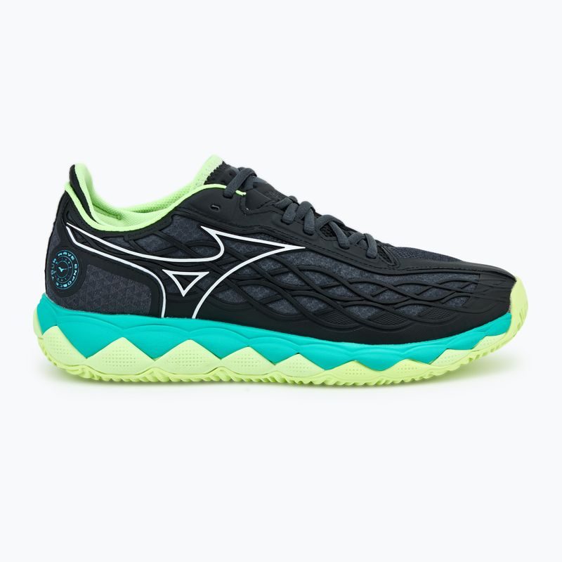 Men's tennis shoes Mizuno Wave Enforce Tour CC black/white/mizuno neo lime 2