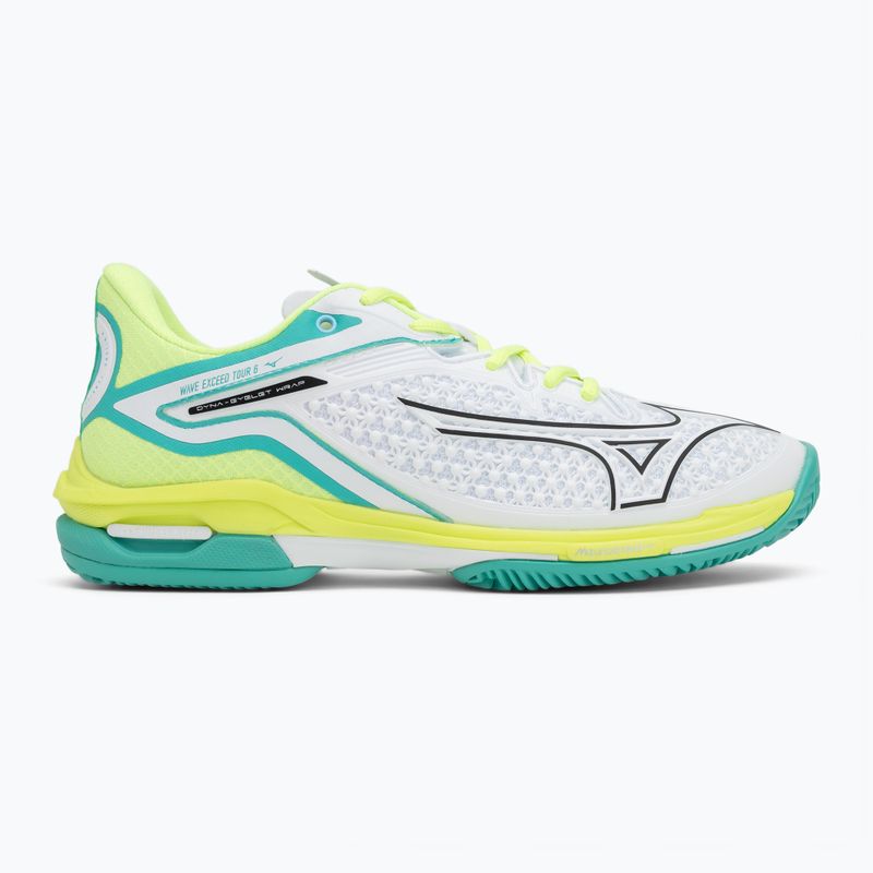 Women's tennis shoes Mizuno Wave Exceed Tour 6 CC W white/black/mizuno neo lime 2