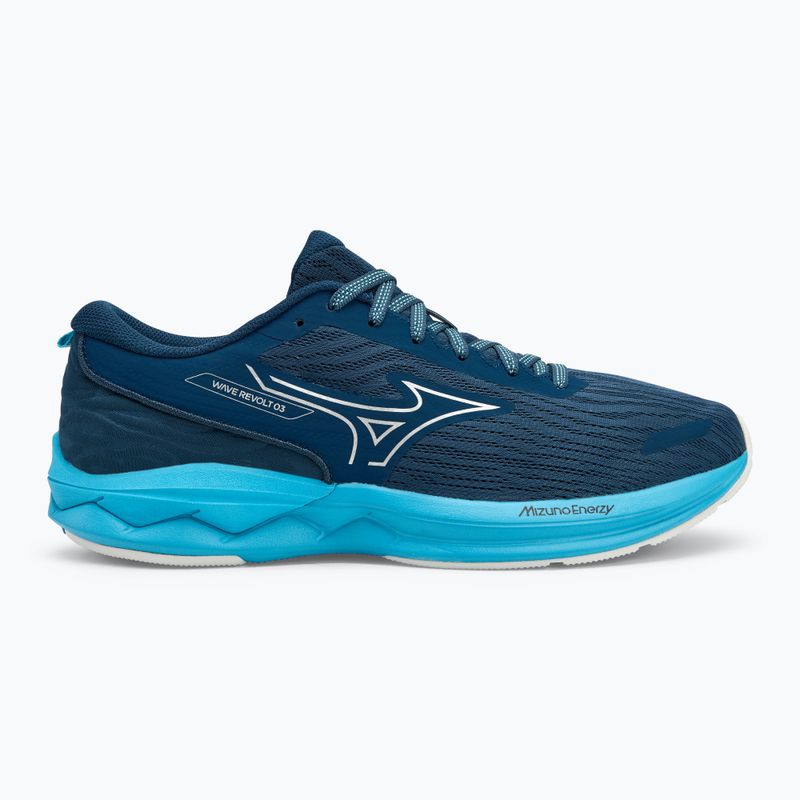 Men's running shoes Mizuno Wave Revolt 3 blue wing teal/neo silver/river blue 2