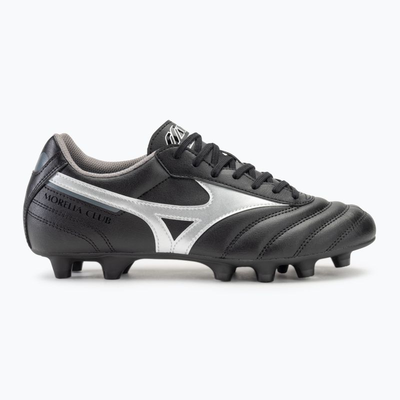 Men's Mizuno Morelia II Club FG football boots black/galaxy silver/dark shadow 2