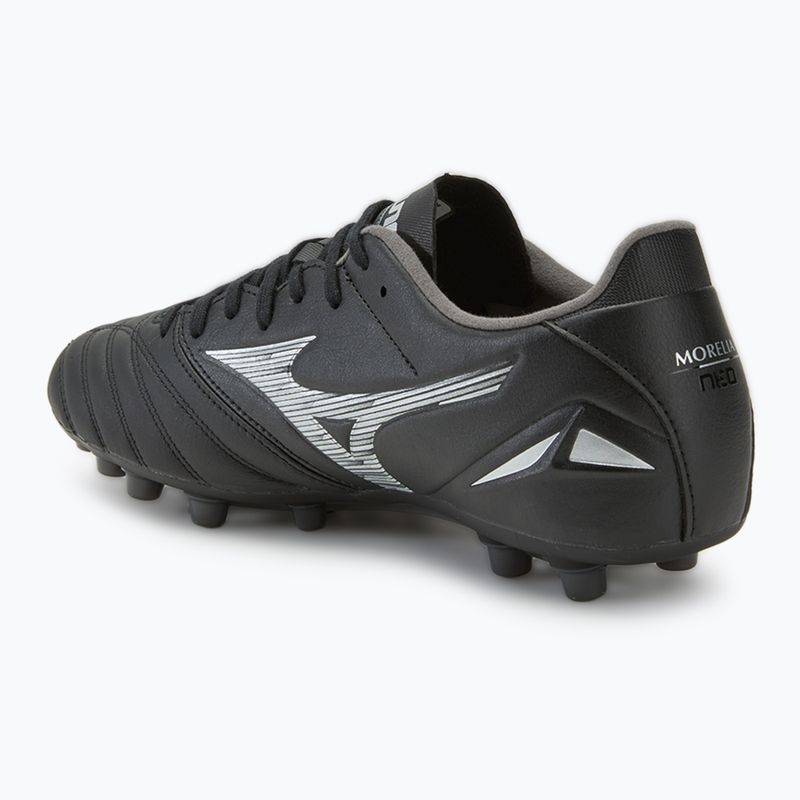 Men's Mizuno Morelia Neo IV Pro AG black/galaxy silver football boots 3