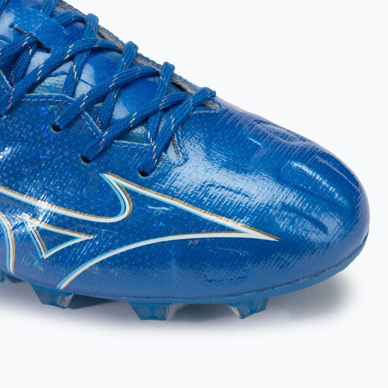 Men's football boots Mizuno α Elite FG white/laser blue/gold 7