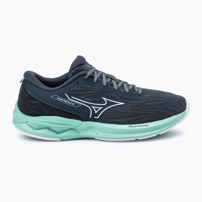 Women's running shoes Mizuno Wave Revolt 3 india ink/neo silver/dusty jade green 2