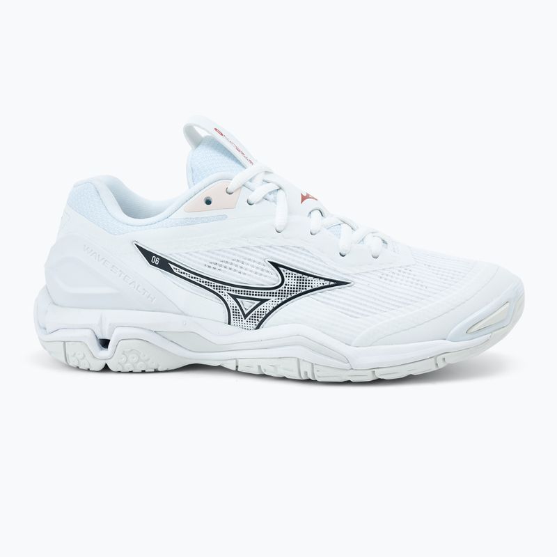 Women's handball shoes Mizuno Wave Stealth 6 white/aleutian/cloud pink 2