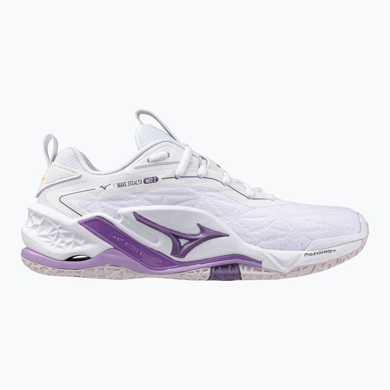 Mizuno Wav Stealth Neo 2 handball shoe white / navy peony / peach parfait