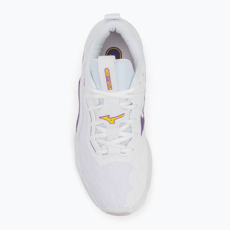 Mizuno Wav Stealth Neo 2 handball shoe white / navy peony / peach parfait 5
