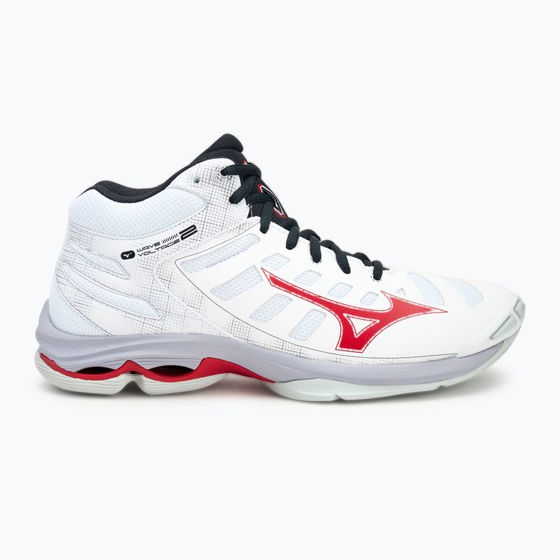 Men's volleyball shoes Mizuno Wave Voltage 2 Mid white/salsa/black 2