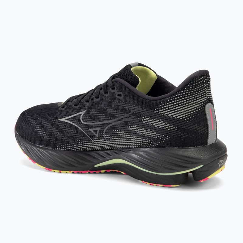 Men's running shoes Mizuno Wave Rider 28 black/silver/sunny lime 3