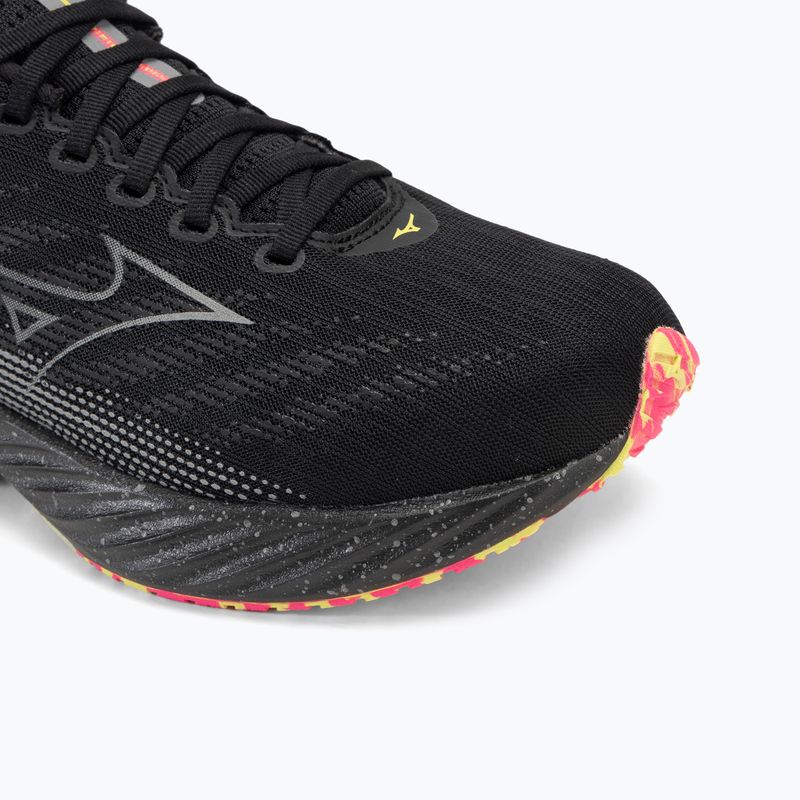 Men's running shoes Mizuno Wave Rider 28 black/silver/sunny lime 7