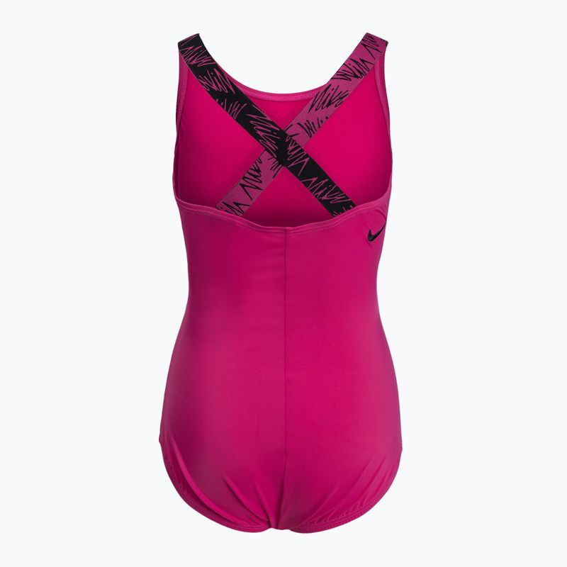 Nike Crossback pink children's one-piece swimsuit NESSC727-672 2