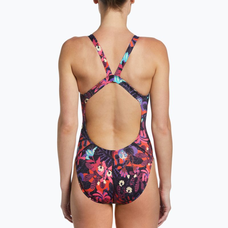 Women's one-piece swimsuit Nike Multiple Print Fastback pink NESSC050-678 5