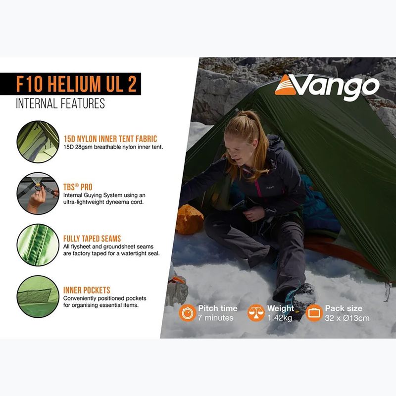 Vango F10 Helium UL 2 alpine green 2-person camping tent 11