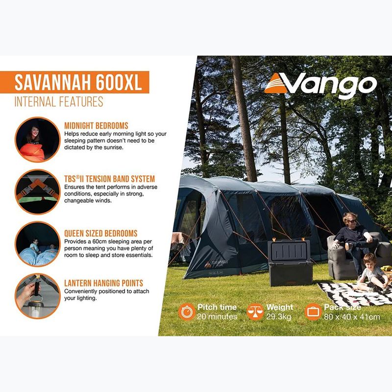 6-person camping tent Vango Savannah 600XL deep blue 10