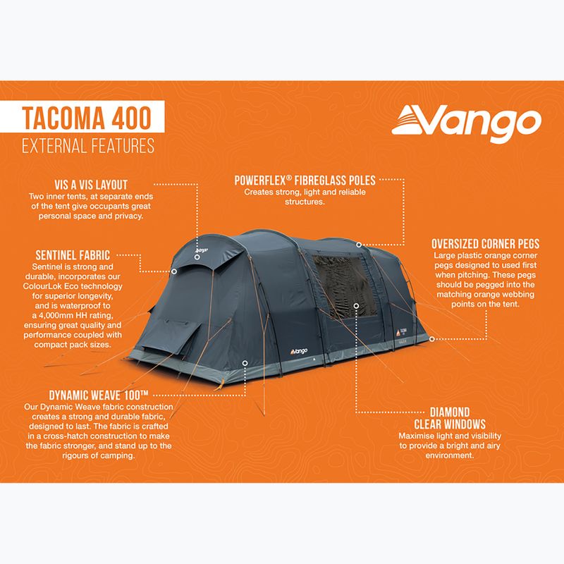 Vango Tacoma 400 deep blue 4-person camping tent 12