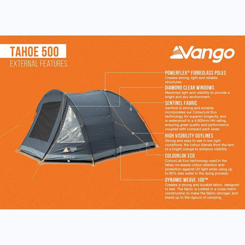 Vango Tahoe 500 deep blue 5-person camping tent 13