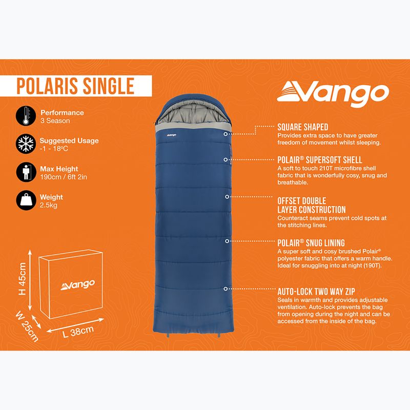 Vango Polaris Single neptune sleeping bag 9