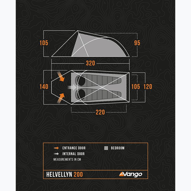 Vango Helvellyn 200 pamir green 2-person trekking tent 2