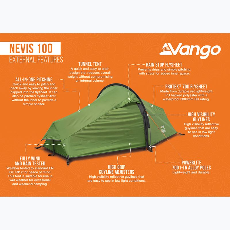 Vango Nevis 100 pamir green 1-person trekking tent 14
