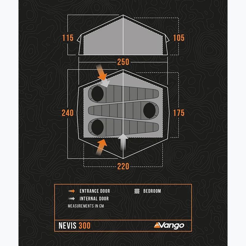 Trekking tent 3-osobowy Vango Nevis 300 pamir green 2