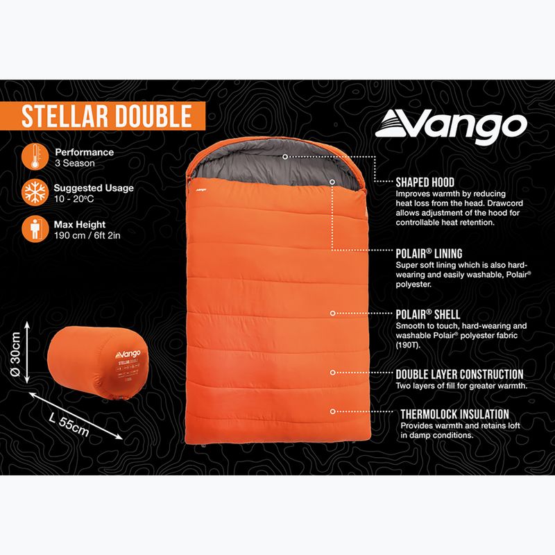 Vango Stellar Double harissa sleeping bag 9