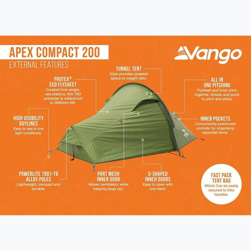 Trekking tent 2-osobowy Vango Apex Compact 200 forest green 13