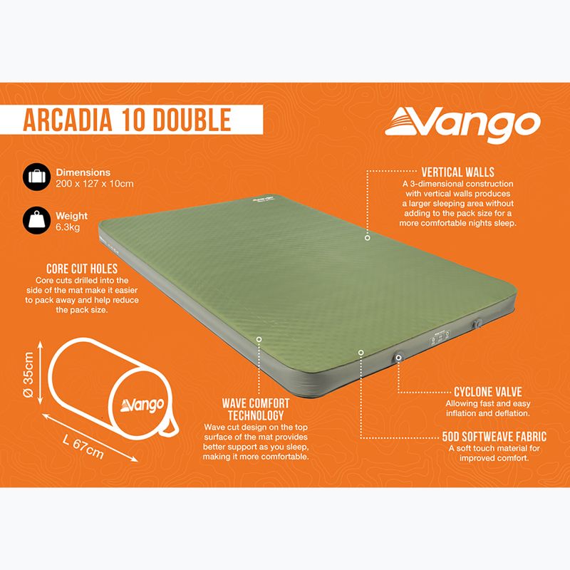 Vango Arcadia 10 Double olive self-inflating mattress 7