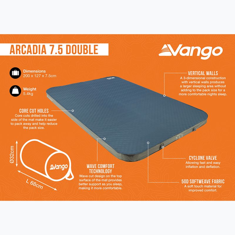 Vango Arcadia 7.5 Double deep blue self-inflating mat 7