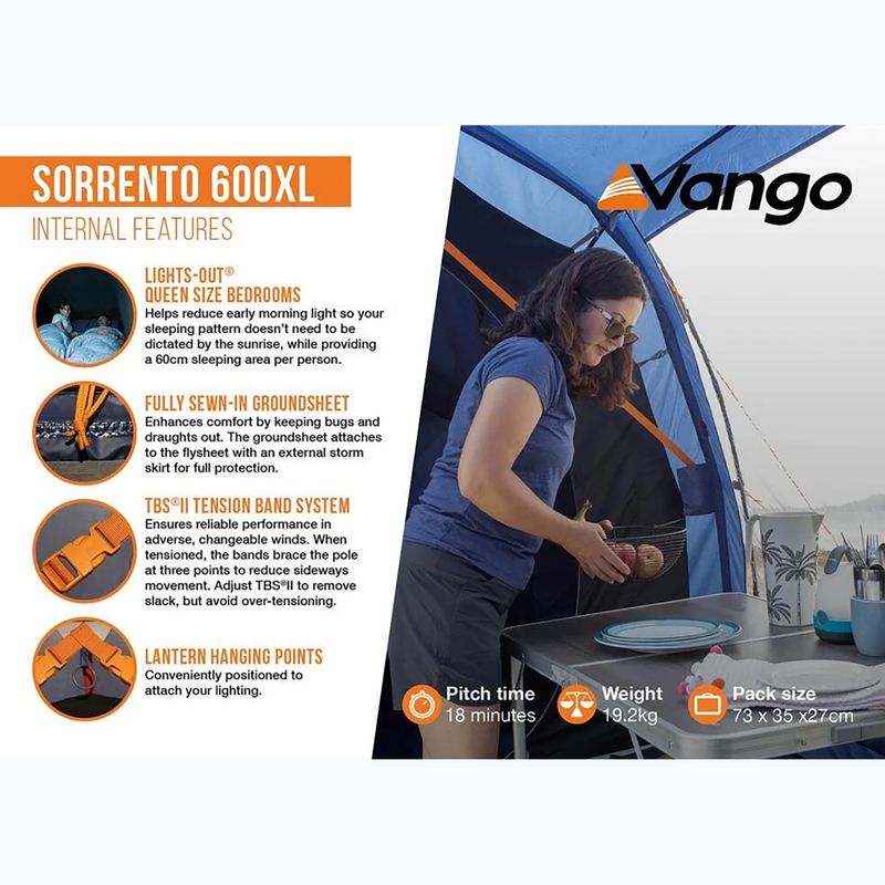 6-person camping tent Vango Sorento 600XL twilight blue 13