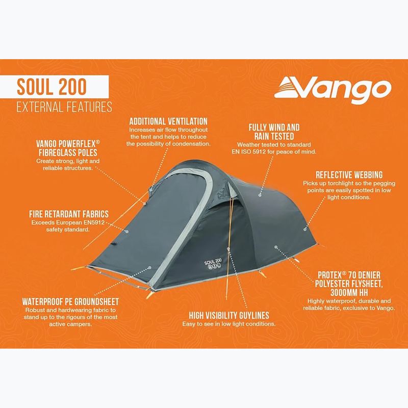 2-person trekking tent Vango Soul 200 peridot green 3