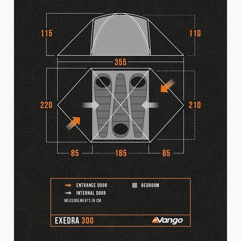 Trekking tent 3-osobowy Vango Exedra 300 forest green 2