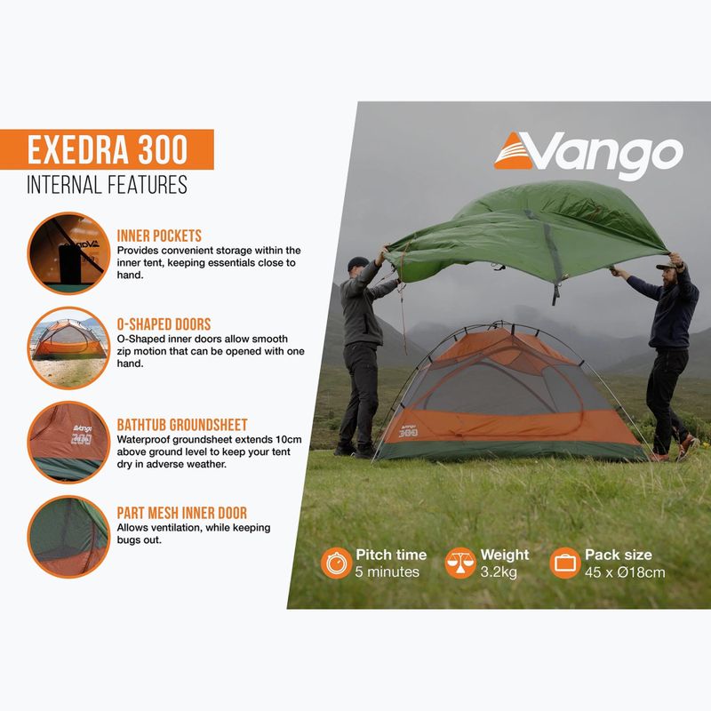 Trekking tent 3-osobowy Vango Exedra 300 forest green 13