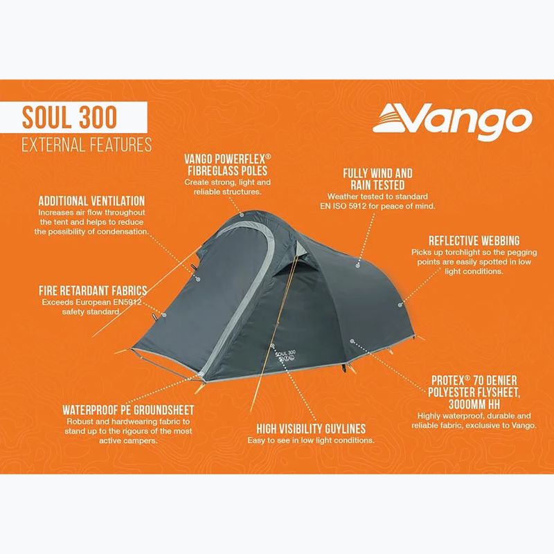 3-person trekking tent Vango Soul 300 peridot green 3