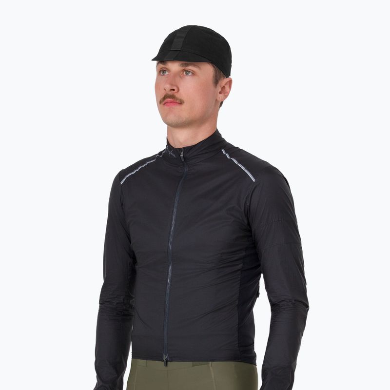 Men's cycling jacket Rapha Brevet Element Wind Jacket black/grey 2