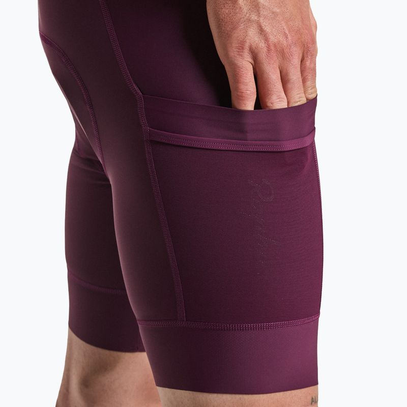 Men's cycling shorts Rapha Brevet Element Cargo Bib Shorts plum/white 4