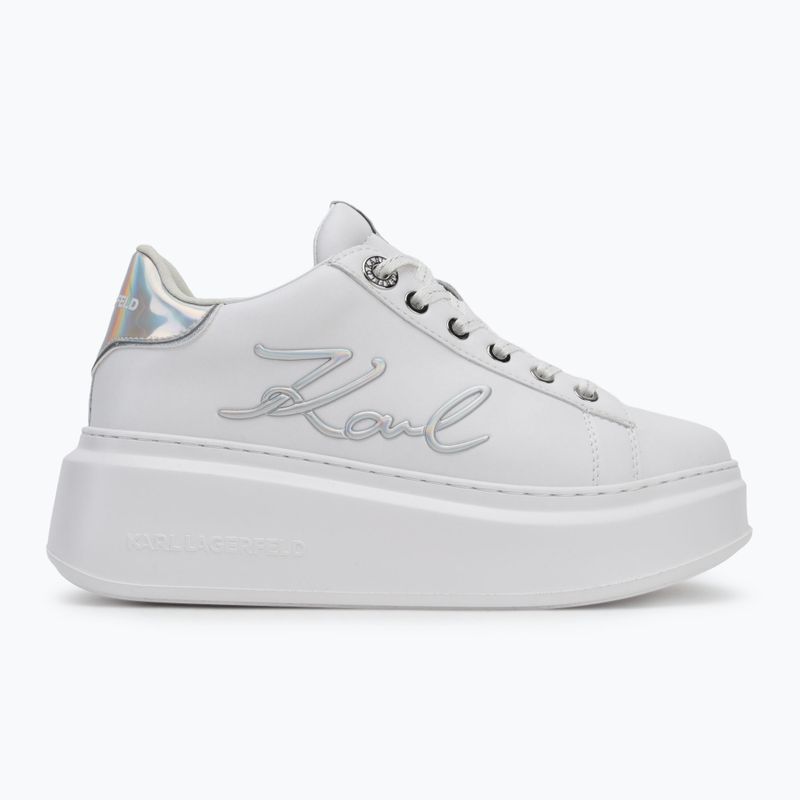 KARL LAGERFELD women's shoes Anakapri Signia white leather w/silver 2