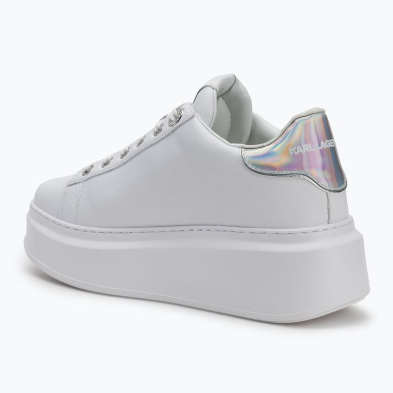 KARL LAGERFELD women's shoes Anakapri Signia white leather w/silver 3