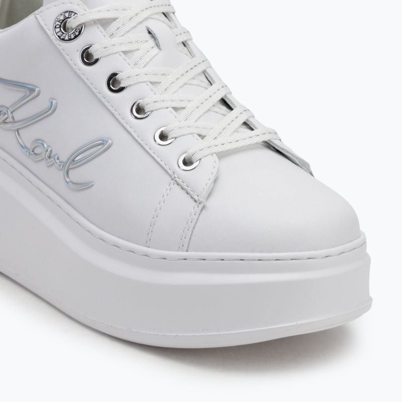 KARL LAGERFELD women's shoes Anakapri Signia white leather w/silver 7