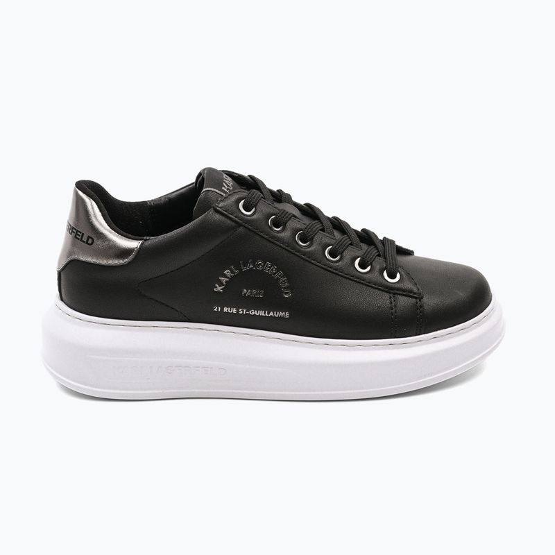 KARL LAGERFELD women's shoes Kapri Maison black leather w/silver 8