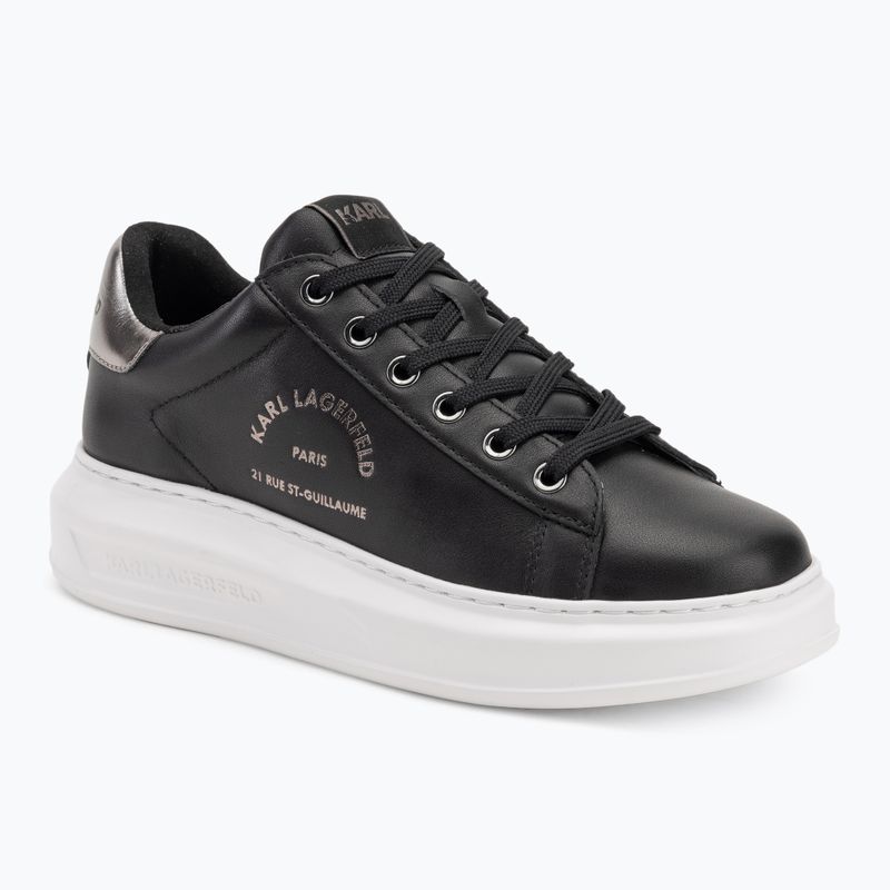KARL LAGERFELD women's shoes Kapri Maison black leather w/silver