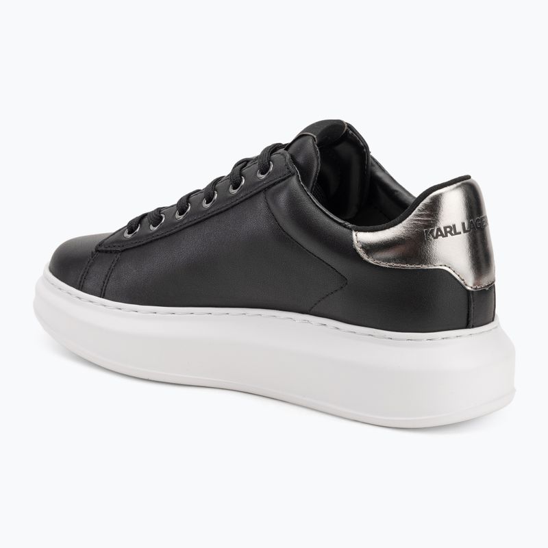 KARL LAGERFELD women's shoes Kapri Maison black leather w/silver 3