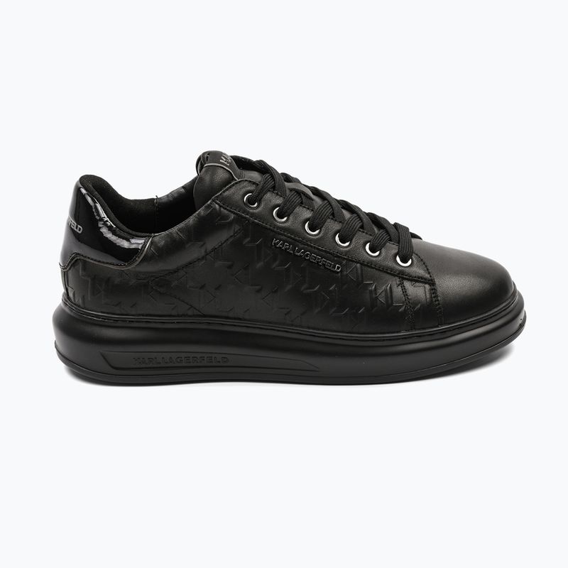 KARL LAGERFELD men's Kapri Monogram Emboss black leather/mono shoes